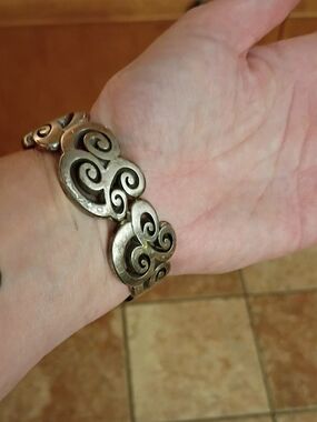 Silver-Tone Brighton Swirl Link Bracelet - Elegant Women's Jewelry
